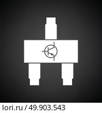 Smd transistor icon. Black background with white. Vector illustration. Стоковая иллюстрация, агентство Ingram Publishing / Фотобанк Лори