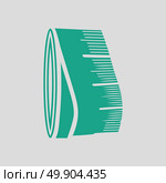 Tailor measure tape icon. Gray background with green. Vector illustration. Стоковая иллюстрация, агентство Ingram Publishing / Фотобанк Лори