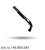 Pump-action shotgun icon. White background with shadow design. Vector illustration. Стоковая иллюстрация, агентство Ingram Publishing / Фотобанк Лори
