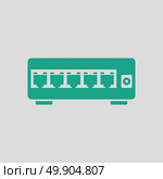 Ethernet switch icon. Gray background with green. Vector illustration. Стоковая иллюстрация, агентство Ingram Publishing / Фотобанк Лори