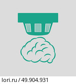 Smoke sensor icon. Gray background with green. Vector illustration. Стоковая иллюстрация, агентство Ingram Publishing / Фотобанк Лори