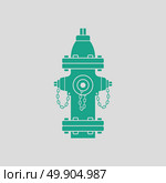 Fire hydrant icon. Gray background with green. Vector illustration. Стоковая иллюстрация, агентство Ingram Publishing / Фотобанк Лори