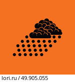 Hail icon. Orange background with black. Vector illustration. Стоковая иллюстрация, агентство Ingram Publishing / Фотобанк Лори