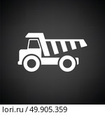 Icon of tipper. Black background with white. Vector illustration. Стоковая иллюстрация, агентство Ingram Publishing / Фотобанк Лори