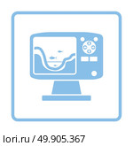 Icon of echo sounder  . Blue frame design. Vector illustration. Стоковая иллюстрация, агентство Ingram Publishing / Фотобанк Лори