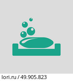 Soap-dish icon. Gray background with green. Vector illustration. Стоковая иллюстрация, агентство Ingram Publishing / Фотобанк Лори