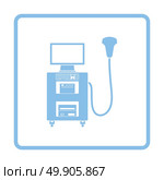 Ultrasound diagnostic machine icon. Blue frame design. Vector illustration. Стоковая иллюстрация, агентство Ingram Publishing / Фотобанк Лори