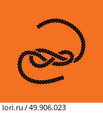 Knoted rope  icon. Orange background with black. Vector illustration. Стоковая иллюстрация, агентство Ingram Publishing / Фотобанк Лори