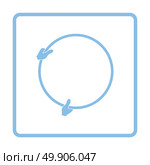 Icon of hand holding photography reflector. Blue frame design. Vector illustration. Стоковая иллюстрация, агентство Ingram Publishing / Фотобанк Лори