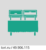 Chafing dish icon. Gray background with green. Vector illustration. Стоковая иллюстрация, агентство Ingram Publishing / Фотобанк Лори