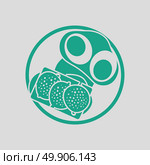 Omlet and sandwich icon. Gray background with green. Vector illustration. Стоковая иллюстрация, агентство Ingram Publishing / Фотобанк Лори