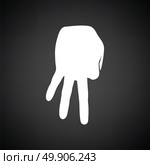 Baseball catcher gesture icon. Black background with white. Vector illustration. Стоковая иллюстрация, агентство Ingram Publishing / Фотобанк Лори