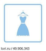 Elegant dress on shoulders icon. Blue frame design. Vector illustration. Стоковая иллюстрация, агентство Ingram Publishing / Фотобанк Лори