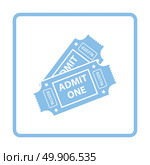 Cinema tickets icon. Blue frame design. Vector illustration. Стоковая иллюстрация, агентство Ingram Publishing / Фотобанк Лори
