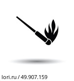 Burning matchstik icon. White background with shadow design. Vector illustration. Стоковая иллюстрация, агентство Ingram Publishing / Фотобанк Лори