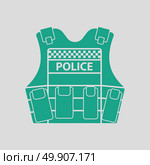 Police vest icon. Gray background with green. Vector illustration. Стоковая иллюстрация, агентство Ingram Publishing / Фотобанк Лори