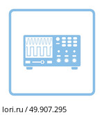Oscilloscope icon. Blue frame design. Vector illustration. Стоковая иллюстрация, агентство Ingram Publishing / Фотобанк Лори