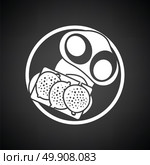 Omlet and sandwich icon. Black background with white. Vector illustration. Стоковая иллюстрация, агентство Ingram Publishing / Фотобанк Лори