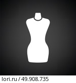 Tailor mannequin icon. Black background with white. Vector illustration. Стоковая иллюстрация, агентство Ingram Publishing / Фотобанк Лори