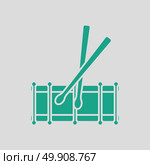 Drum toy ico. Gray background with green. Vector illustration. Стоковая иллюстрация, агентство Ingram Publishing / Фотобанк Лори