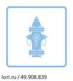 Fire hydrant icon. Blue frame design. Vector illustration. Стоковая иллюстрация, агентство Ingram Publishing / Фотобанк Лори