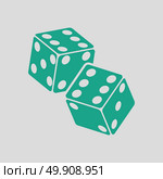 Craps dice icon. Gray background with green. Vector illustration. Стоковая иллюстрация, агентство Ingram Publishing / Фотобанк Лори
