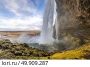 Seljalandsfoss waterfall on the South of Iceland. Стоковое фото, агентство Ingram Publishing / Фотобанк Лори