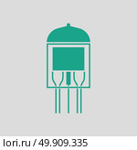 Electronic vacuum tube icon. Gray background with green. Vector illustration. Стоковая иллюстрация, агентство Ingram Publishing / Фотобанк Лори