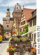 Rothenburg ob der Tauber historic town downtown in Rothenburg ODT , Franconia, Bavaria, Germany. Стоковое фото, агентство Ingram Publishing / Фотобанк Лори