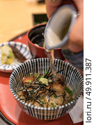 unadon eel rice bowl set, groumet japanese cuisine. Стоковое фото, агентство Ingram Publishing / Фотобанк Лори