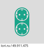 AC splitter icon. Gray background with green. Vector illustration. Стоковая иллюстрация, агентство Ingram Publishing / Фотобанк Лори