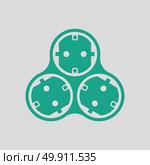 AC splitter icon. Gray background with green. Vector illustration. Стоковая иллюстрация, агентство Ingram Publishing / Фотобанк Лори