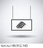 Meat market department icon on gray background, round shadow. Vector illustration. Стоковая иллюстрация, агентство Ingram Publishing / Фотобанк Лори
