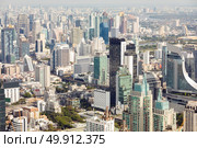 Aerial view of Bangkok cityscape skyline downtown Thailand. Стоковое фото, агентство Ingram Publishing / Фотобанк Лори