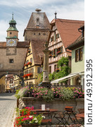 Rothenburg ob der Tauber historic town downtown in Rothenburg ODT , Franconia, Bavaria, Germany. Стоковое фото, агентство Ingram Publishing / Фотобанк Лори