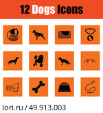 Dogs icon set. Orange design. Vector illustration. Стоковая иллюстрация, агентство Ingram Publishing / Фотобанк Лори