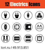 Electrics icon set. Electrics icon set. Thin circle design. Vector illustration. Стоковая иллюстрация, агентство Ingram Publishing / Фотобанк Лори