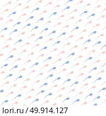 pink and blue spermatozoids icons on white background, seamless pattern vector. Стоковая иллюстрация, агентство Ingram Publishing / Фотобанк Лори