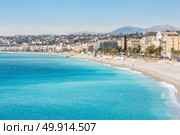 Nice Cote d’Azur Riviera France with mediterranean beach sea. Стоковое фото, агентство Ingram Publishing / Фотобанк Лори