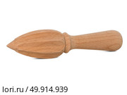 Wooden citrus reamer for juicing fruit isolated on a white background. Стоковое фото, агентство Ingram Publishing / Фотобанк Лори