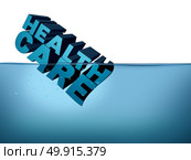 Health care or healthcare insurance crisis concept as a government medicare or medicaid legislation challenge and hospital services trouble symbol for the affordable care act with 3D illustration elements. Стоковое фото, агентство Ingram Publishing / Фотобанк Лори