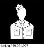 Veteran or soldier of the american army icon .. Veteran or soldier of the american army it is white icon . Flat style . Стоковая иллюстрация, агентство Ingram Publishing / Фотобанк Лори