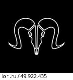 Goat head skull white icon . Стоковая иллюстрация, агентство Ingram Publishing / Фотобанк Лори