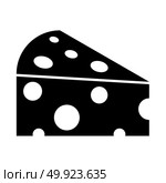 Piece cheese black icon . Стоковая иллюстрация, агентство Ingram Publishing / Фотобанк Лори