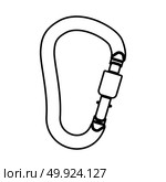 Safety hook or carabiner hook black icon . Стоковая иллюстрация, агентство Ingram Publishing / Фотобанк Лори