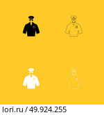 Police black and white set icon .. Police black and white set icon . Flat style . Стоковая иллюстрация, агентство Ingram Publishing / Фотобанк Лори