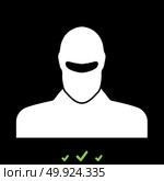 Man in balaclava or pasamontanas it is white icon. Man in balaclava or pasamontanas it is white icon . Flat style. Стоковая иллюстрация, агентство Ingram Publishing / Фотобанк Лори