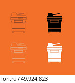 Multifunction printer or automatic copier icon . Стоковая иллюстрация, агентство Ingram Publishing / Фотобанк Лори