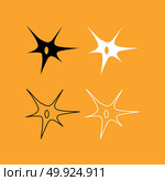 Nerve cell set black and white icon . Стоковая иллюстрация, агентство Ingram Publishing / Фотобанк Лори