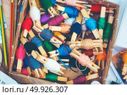 Colorful embroidery thread. Стоковое фото, агентство Ingram Publishing / Фотобанк Лори